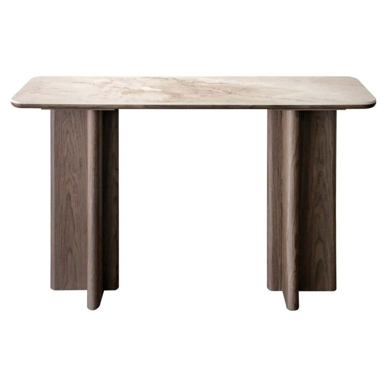 Colson Curved Console Table - Brown - Ceramic