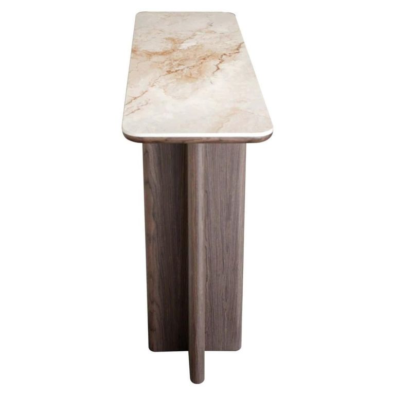 Colson Curved Console Table - Brown - Ceramic