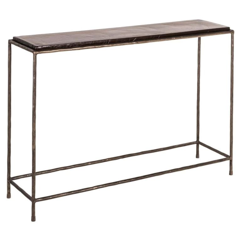 Villano Console Table - Bronze - Glass and Metal