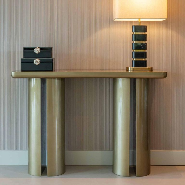 Whisker Curved Console Table - Gold