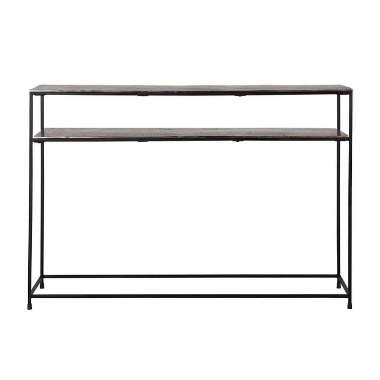Chandon Champagne Gold Console Table with Shelf