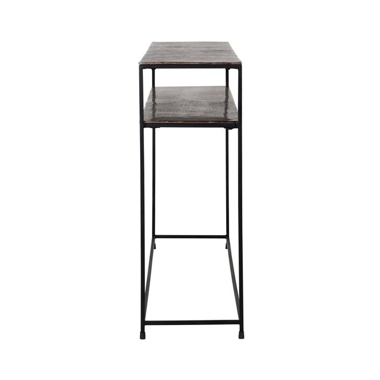 Chandon Champagne Gold Console Table with Shelf