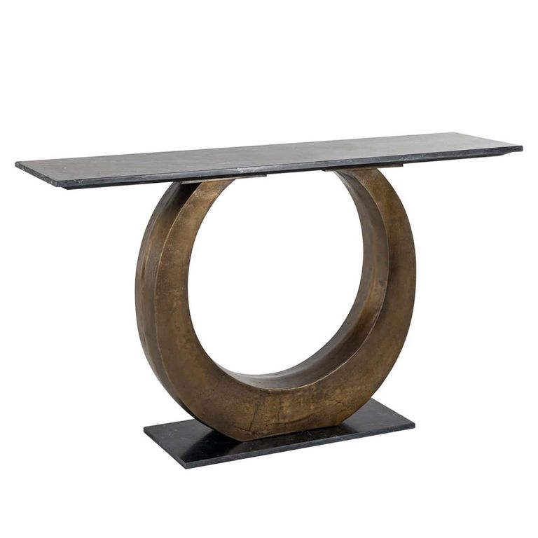 Luna Black Marble Top Console Table