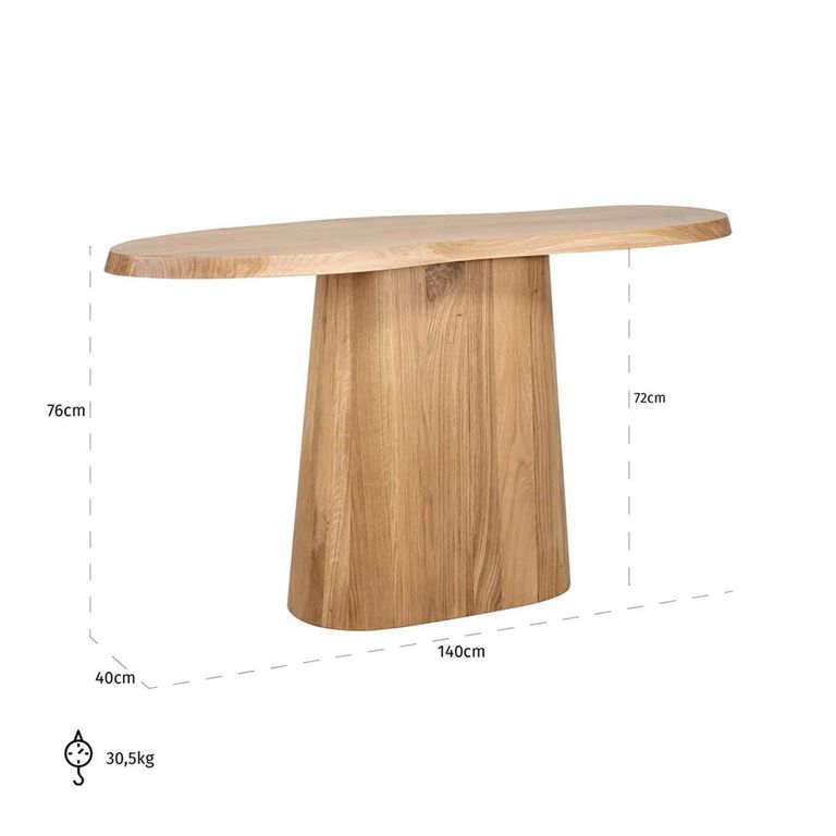 Riva Oak Abstaract Console Table