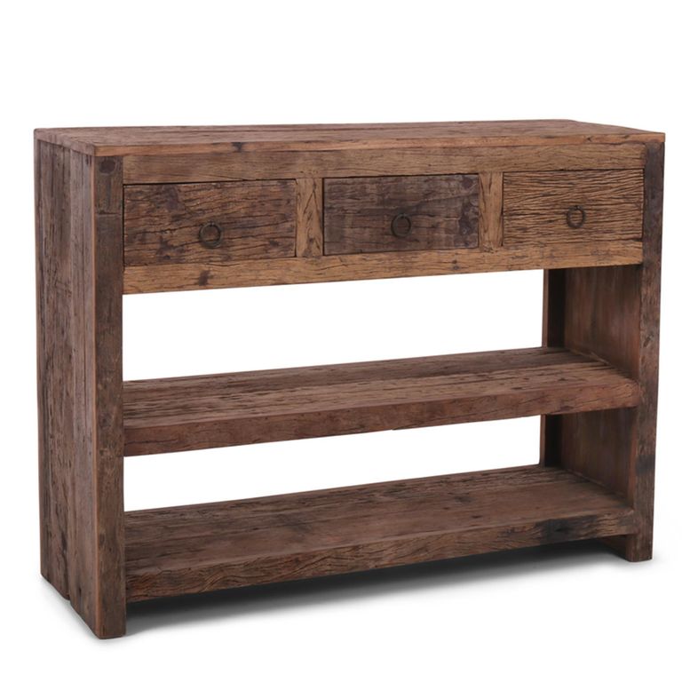 Bassano Console Table - 3 Drawer - Natural - Recycled Wood