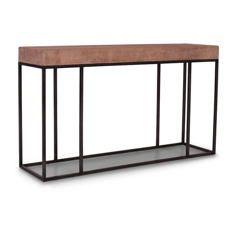 Bilbao Console Table - Natural and Black - Pine Wood and Metal
