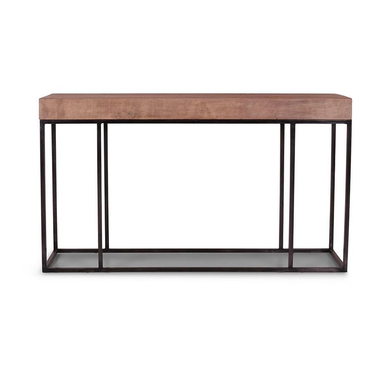 Bilbao Console Table - Natural and Black - Pine Wood and Metal