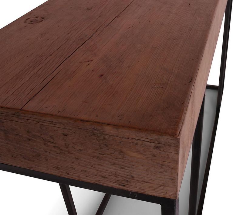 Bilbao Console Table - Natural and Black - Pine Wood and Metal