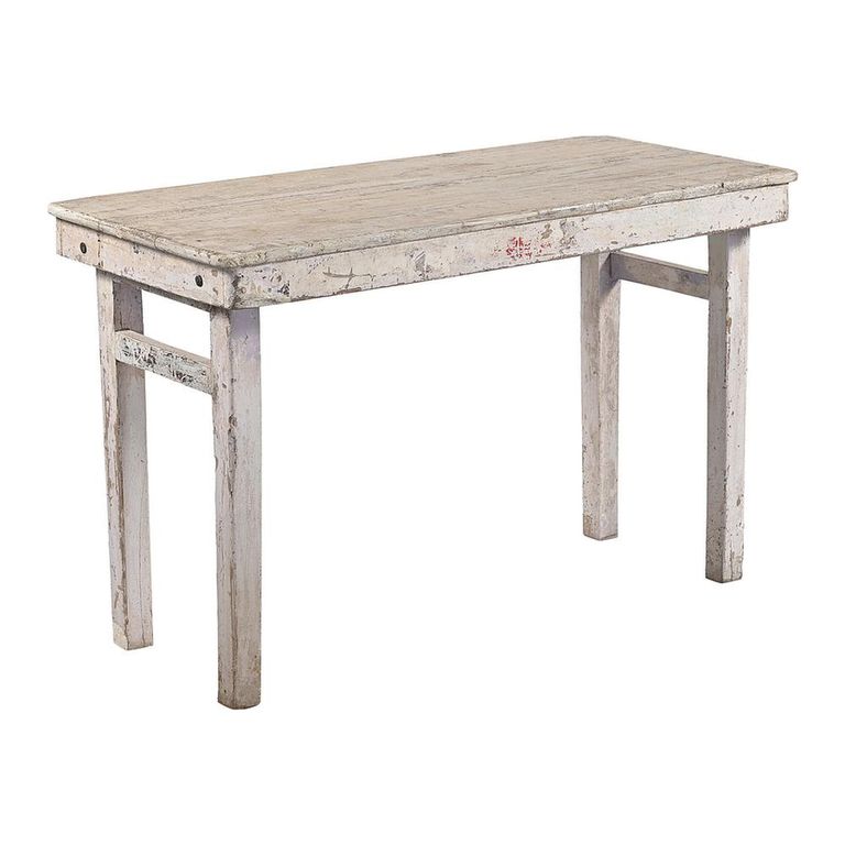 Console Table - Rustic whitewashed - Distressed Solid Wood