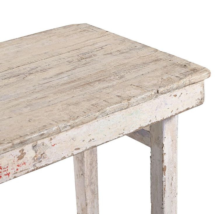 Console Table - Rustic whitewashed - Distressed Solid Wood