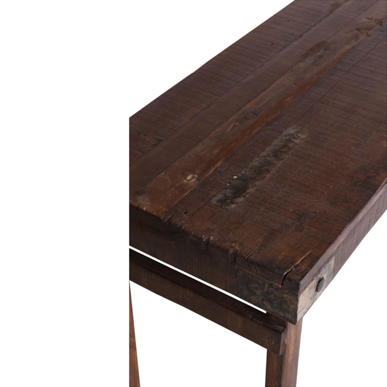 Lucas Console Table - Folding Legs - Rustic Brown - Reclaimed Wood