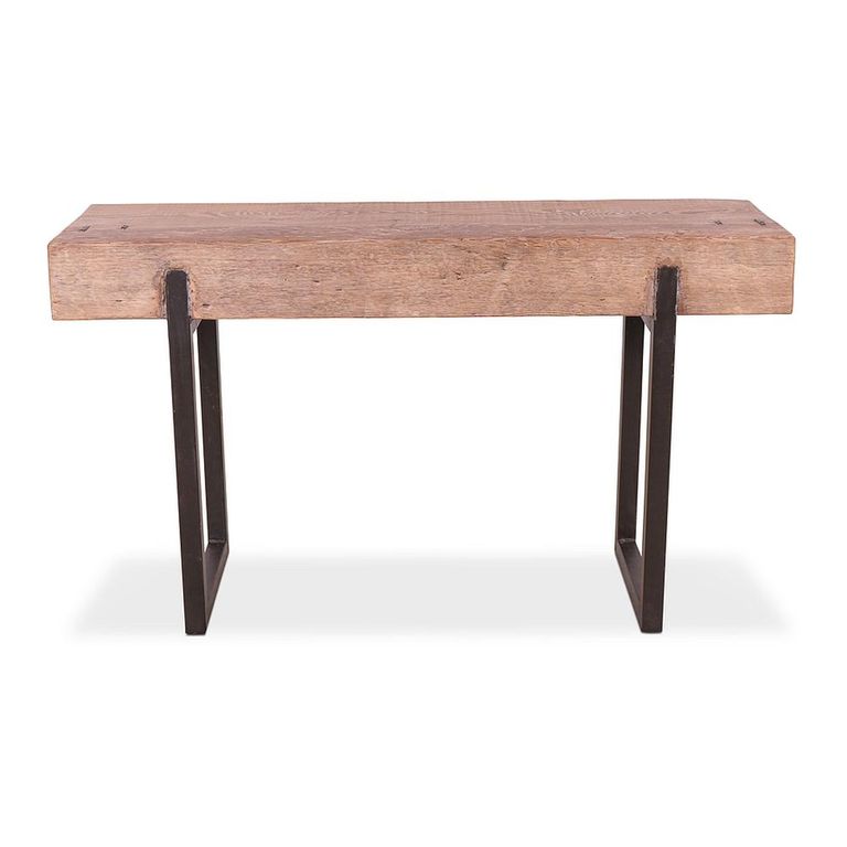 Yantai Console Table - Natural and Black - Pine Wood and Metal