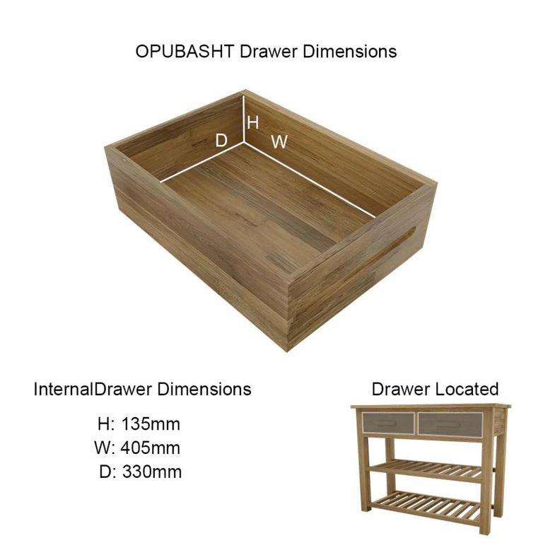 Clearance - Mobel Oak Basket Console Table - FSS17412