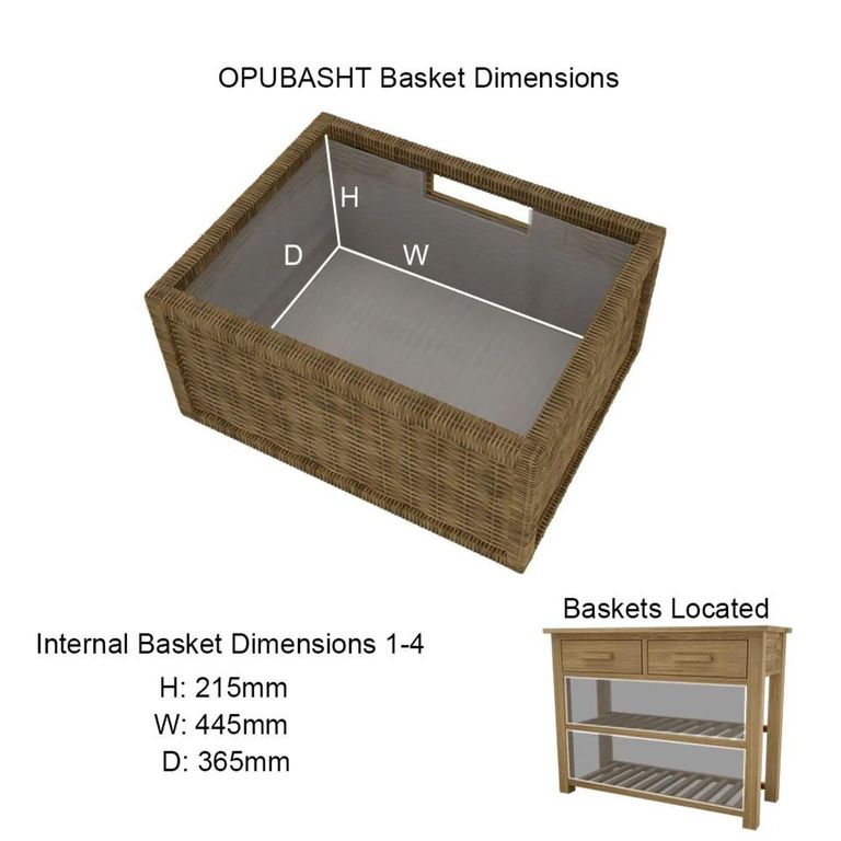 Clearance - Mobel Oak Basket Console Table - FSS17412