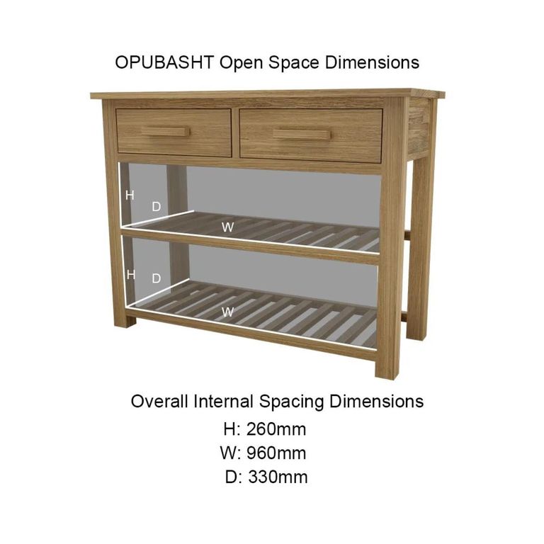 Clearance - Mobel Oak Basket Console Table - FSS17412