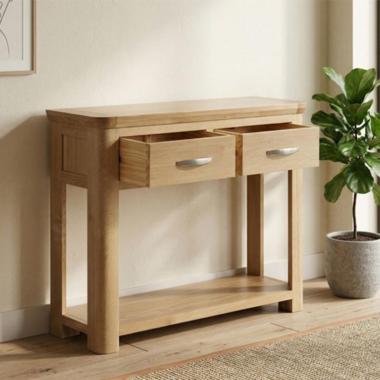 Treviso Oak Console Table - 2 Drawer