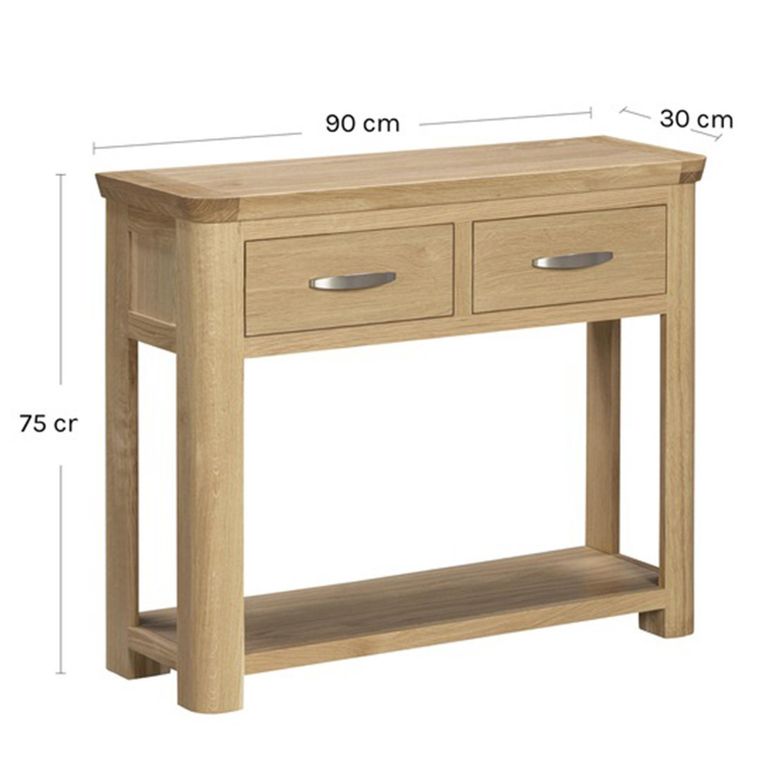 Treviso Oak Console Table - 2 Drawer