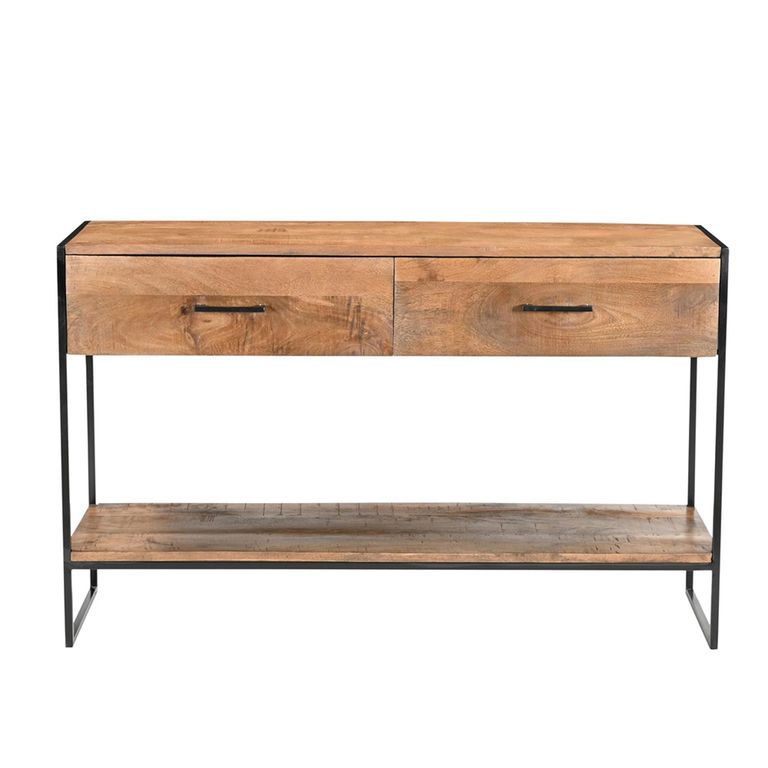 Elin Console Table - 2 Drawer - Natural - Mango Wood