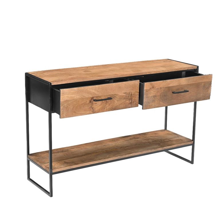 Elin Console Table - 2 Drawer - Natural - Mango Wood