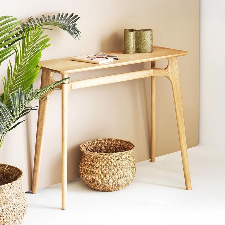 Rennes Oak Console Table - Tapered Legs - Natural
