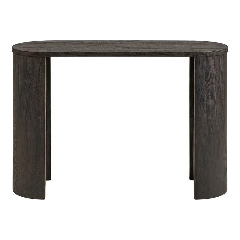 Bibione Console Table - Oval - Curved Panel Legs - Dark Brown