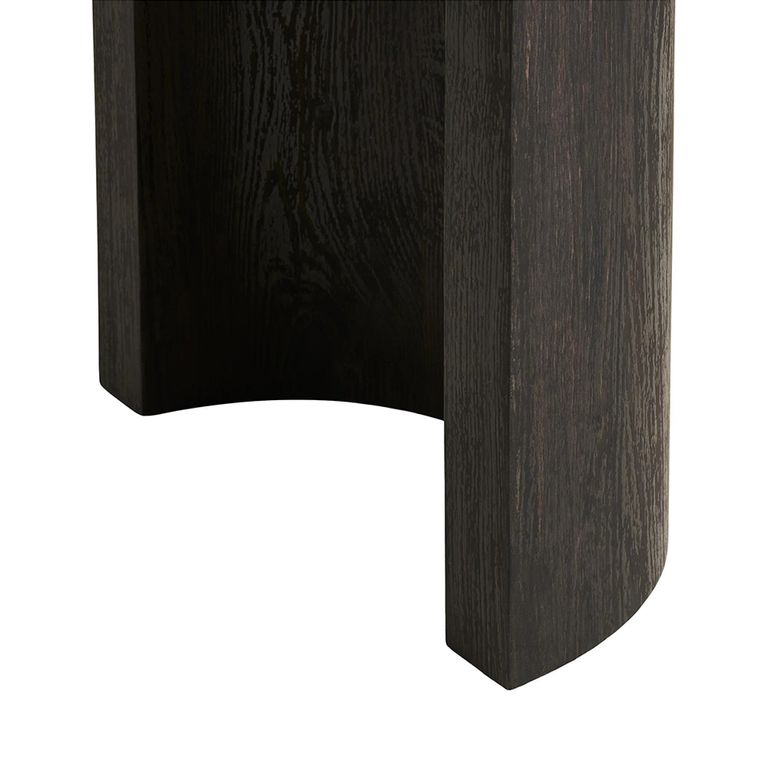 Bibione Console Table - Oval - Curved Panel Legs - Dark Brown