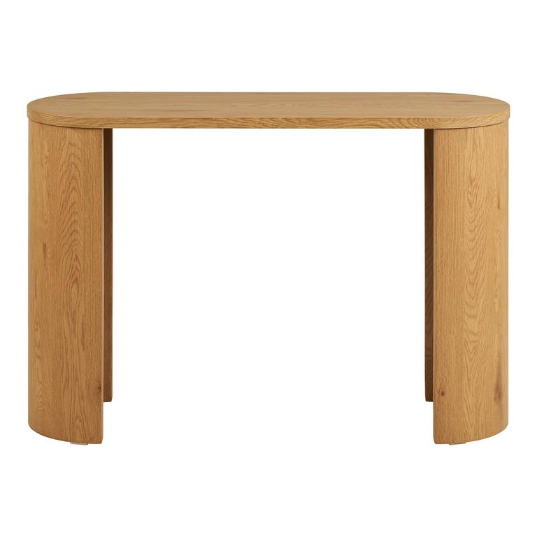 Bibione Console Table - Oval - Curved Panel Legs - Natural