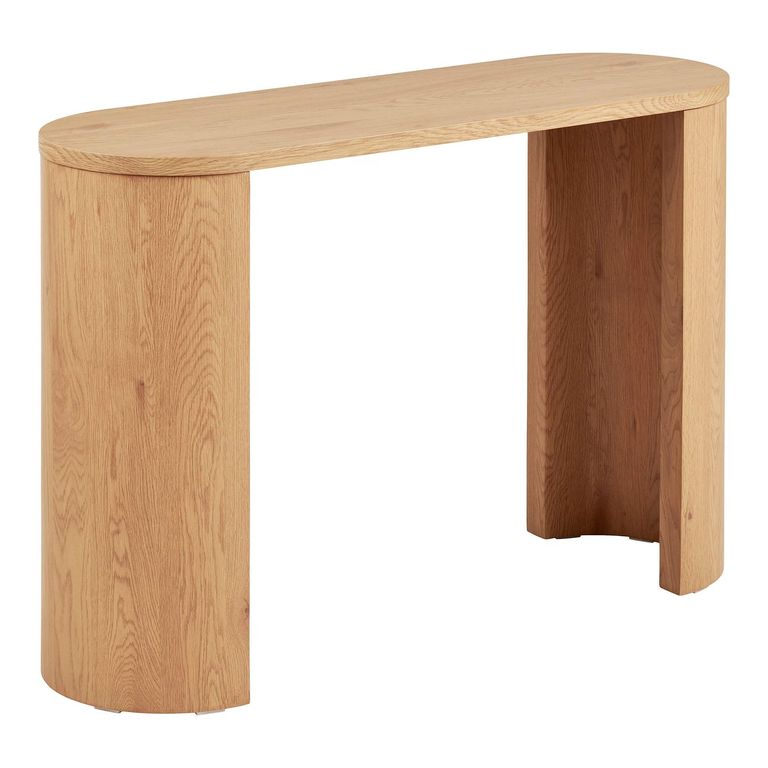 Bibione Console Table - Oval - Curved Panel Legs - Natural