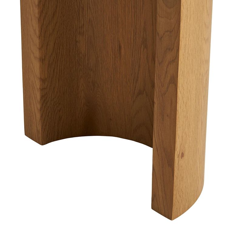 Bibione Console Table - Oval - Curved Panel Legs - Natural