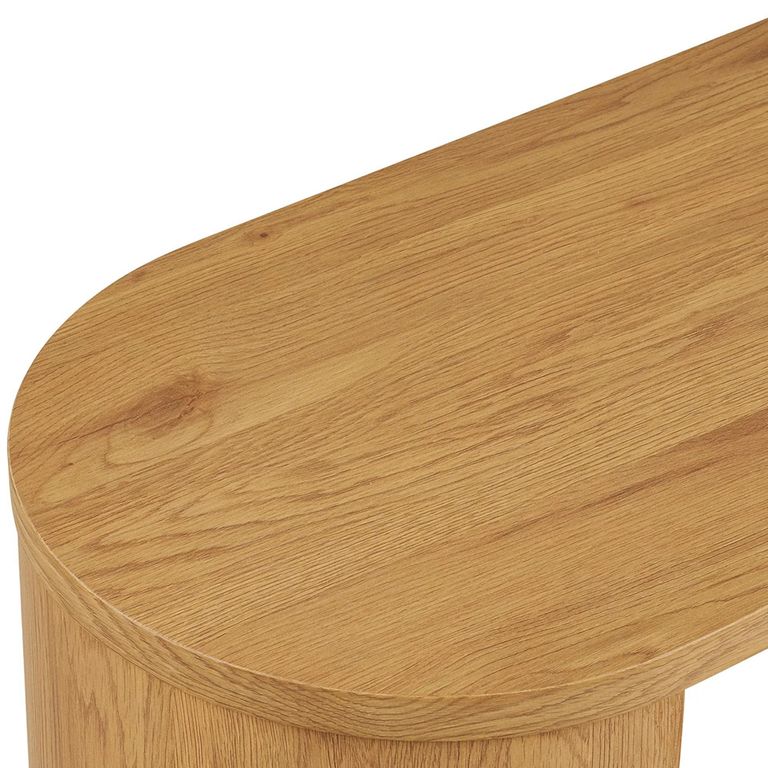 Bibione Console Table - Oval - Curved Panel Legs - Natural