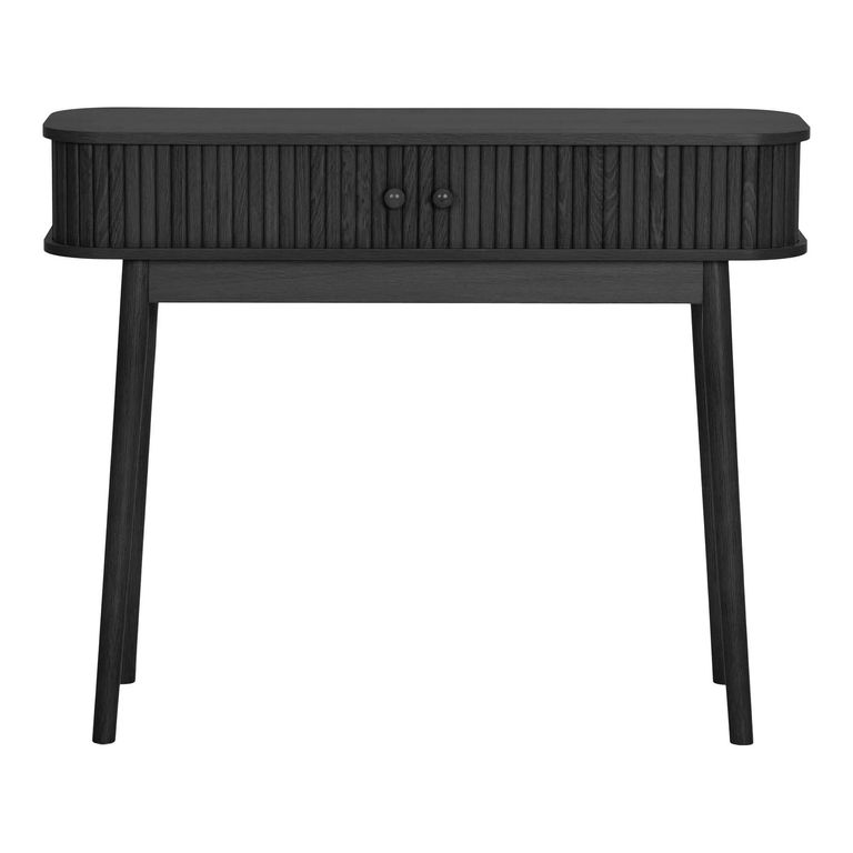 Nikko Fluted Console Table - 2 Door - Tapered Legs - Black