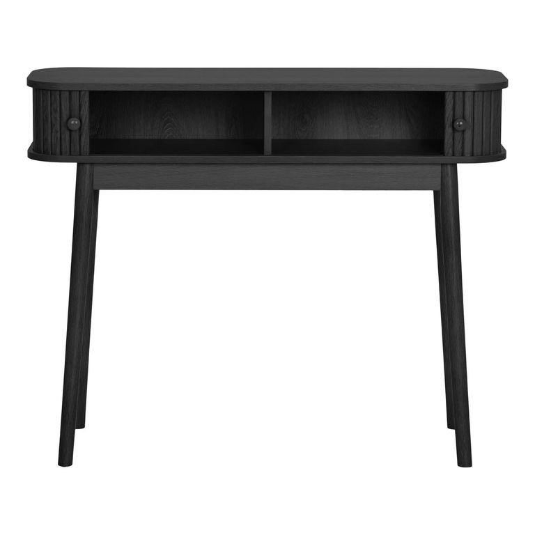 Nikko Fluted Console Table - 2 Door - Tapered Legs - Black