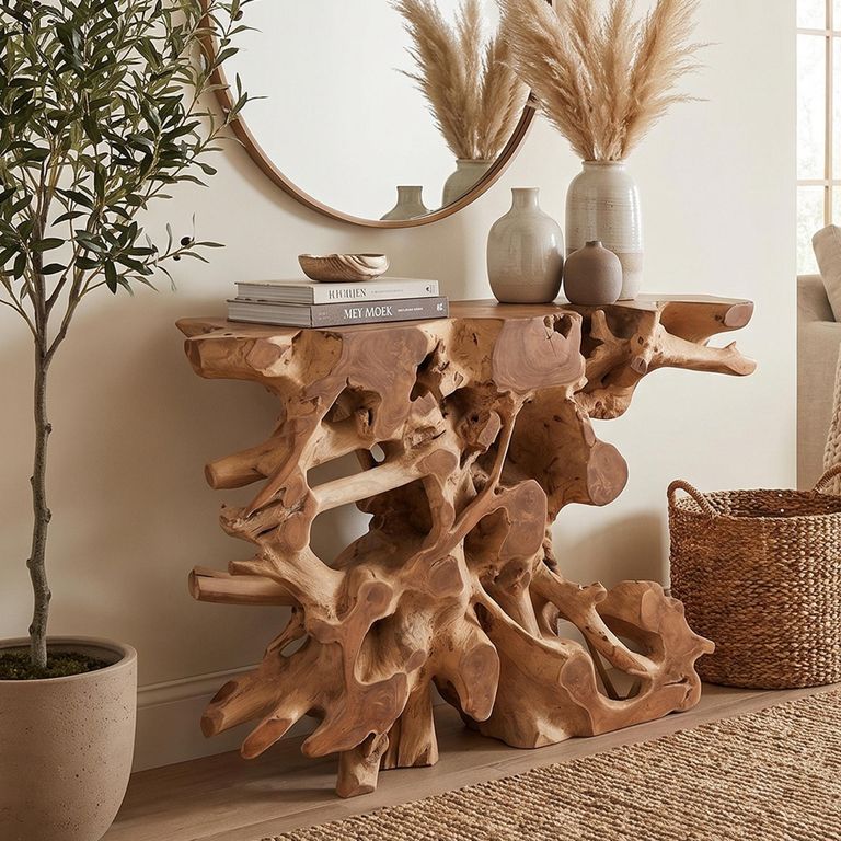 Raoul Console Table - Natural - Teak Wood