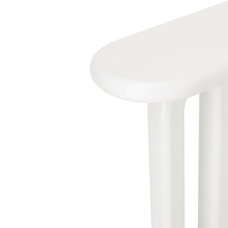 Archie Curved Console Table - Oval - U Legs - White