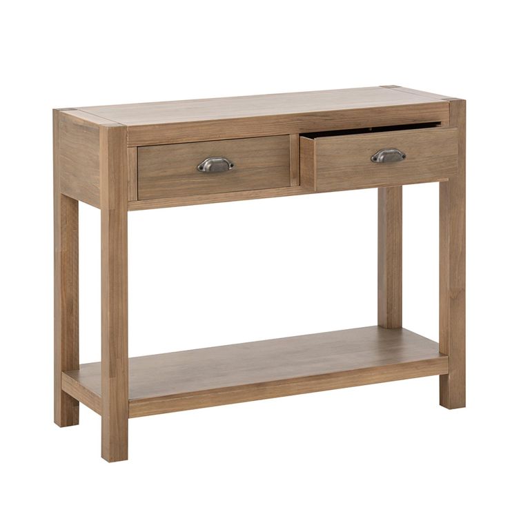 Blois Console Table - 2 Drawer - Natural - Pinewood