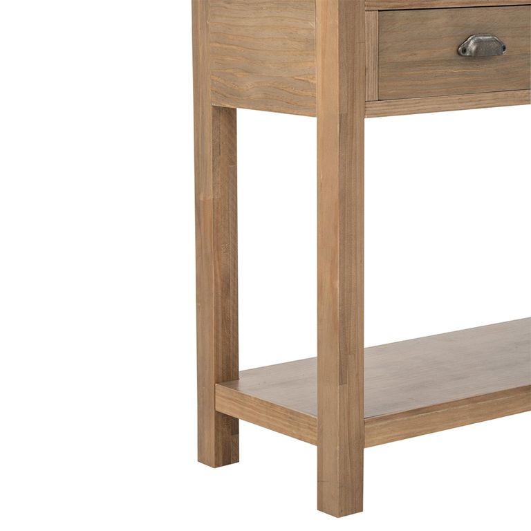 Blois Console Table - 2 Drawer - Natural - Pinewood