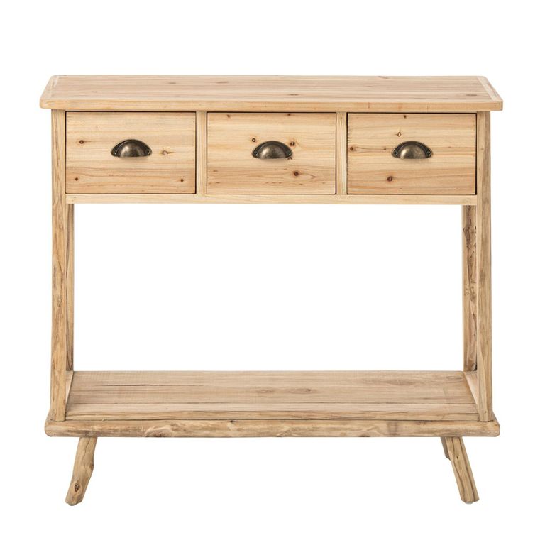 Chamonix Console Table - 3 Drawer - Natural - Fir Wood