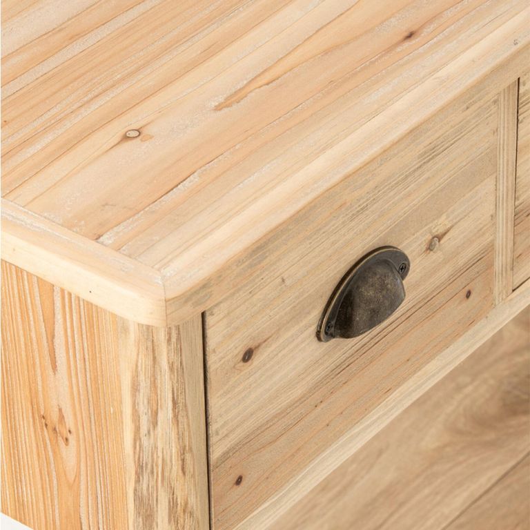Chamonix Console Table - 3 Drawer - Natural - Fir Wood