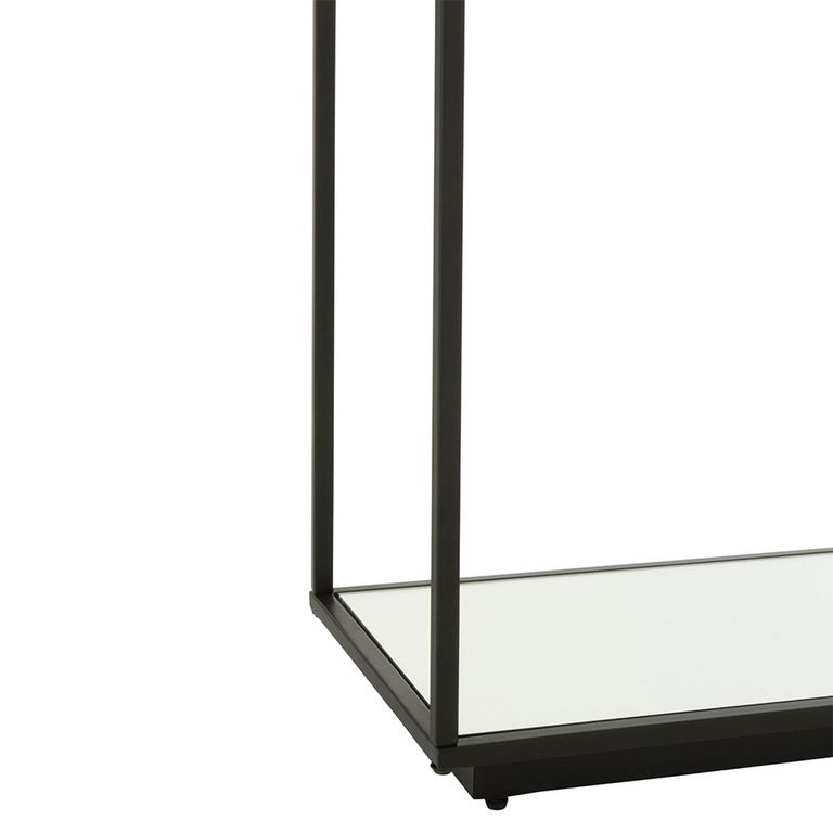Console Table - Clear and Black - Glass and Metal