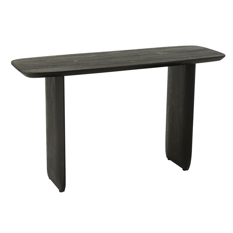 Console Table - Slim Panel Legs - Black - Acacia Wood