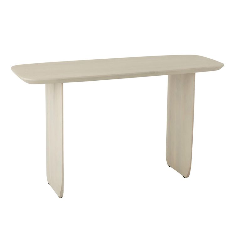 Console Table - Slim Panel Legs - Whitewashed - Acacia Wood