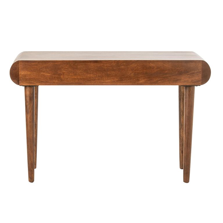 Curved Console Table - 5 Drawer - Natural and Black - Mango Wood