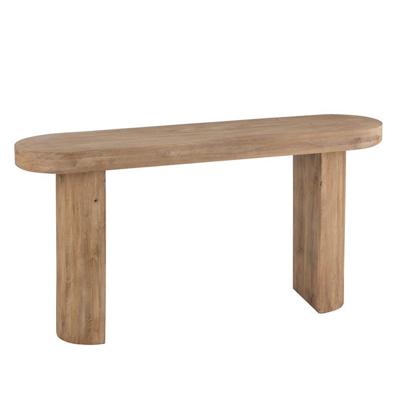 Curved Console Table - Oval - Natural - Mango Wood