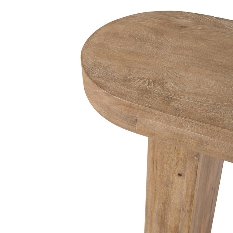 Curved Console Table - Oval - Natural - Mango Wood