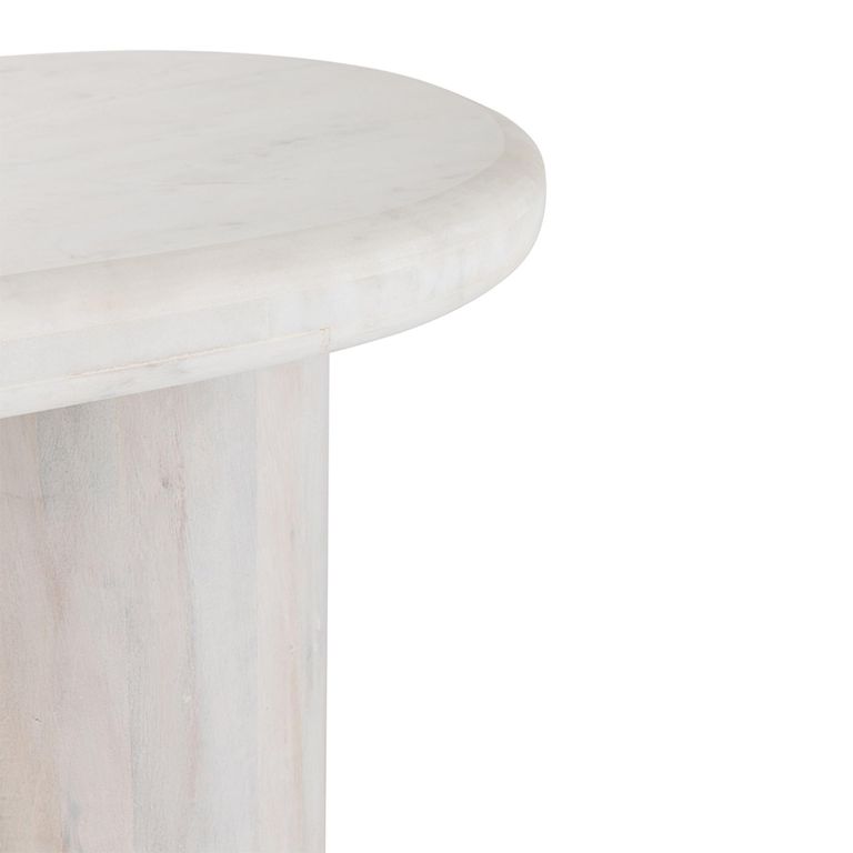 Curved Console Table - Oval - Off White - Marble