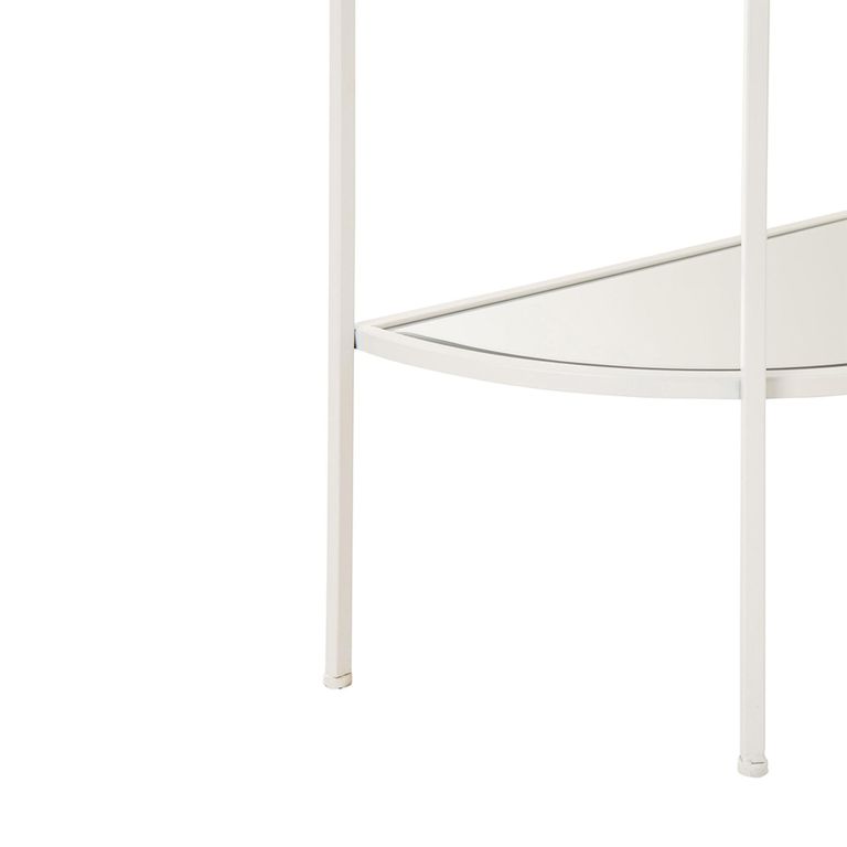 Fish Console Table - Half Moon - Light Blue and White - Glass and Metal