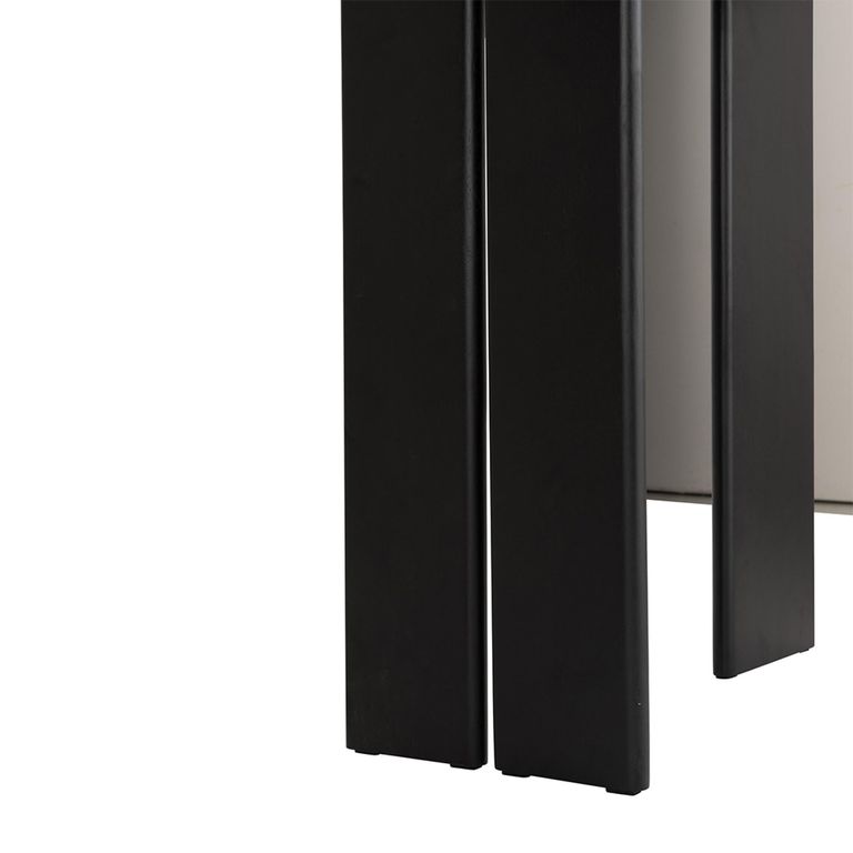 Mathilde Console Table - Oval - Panel Base - Black and Peach - Marble Top