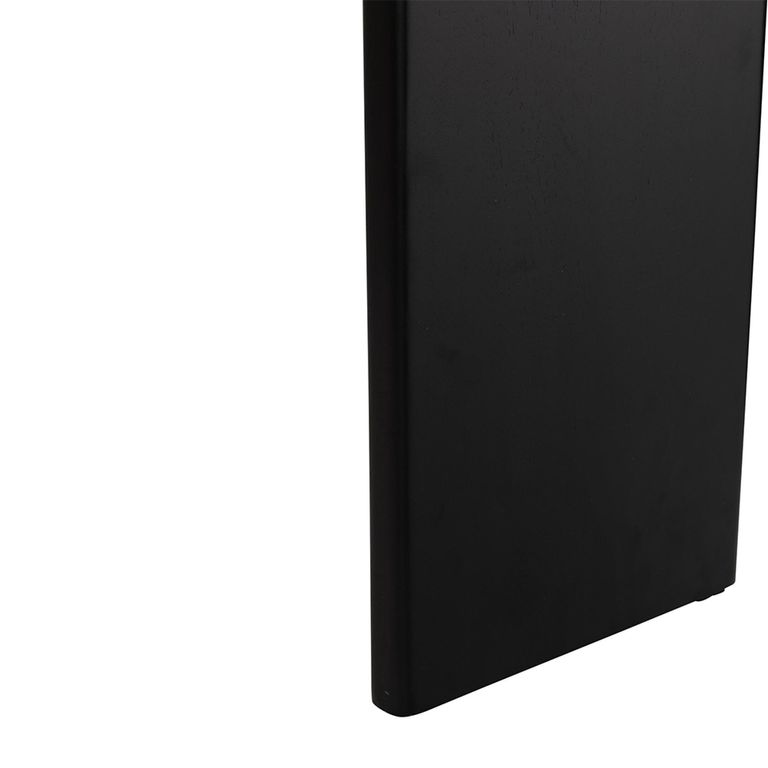 Mathilde Console Table - Oval - Panel Base - Black and Peach - Marble Top