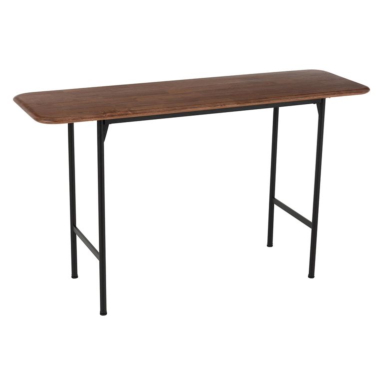 Neo Console Table - Natural and Black - Rubberwood and Metal