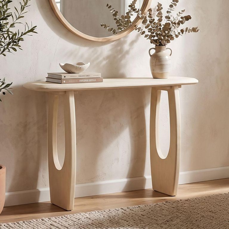 Mark Console Table - Cut Out Legs - Beige - Plywood